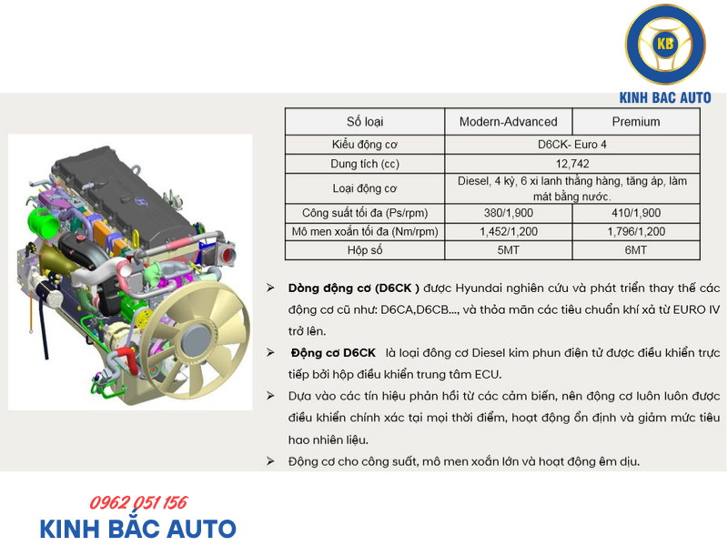 Động cơ Hyundai Universe 47 chỗ